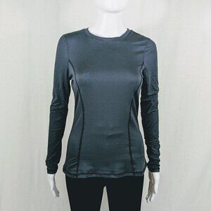 Reebok Soft Stretchy Long Sleeve Dark Gray Workout Top Size M